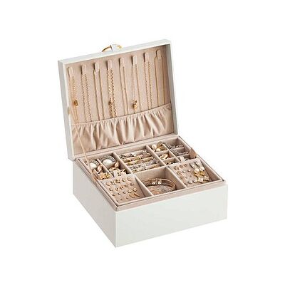 SONGMICS Schmuckkästchen weiß, beige 24,0 x 20,5 x 11,0 cm, 1 St. SONGMICS Schmuckkästchen weiß, beige 24,0 x 20,5 x 11,0 cm, 1 St.