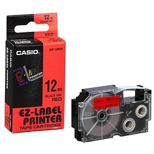 CASIO Schriftband XR-12RD XR-12RD1-W-DJ, 12 mm, schwarz auf rot, 1 St. CASIO Schriftband XR-12RD XR-12RD1-W-DJ, 12 mm, schwarz auf rot, 1 St.