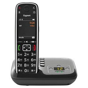 Gigaset E720A Schnurloses Telefon mit Anrufbeantworter schwarz schwarz