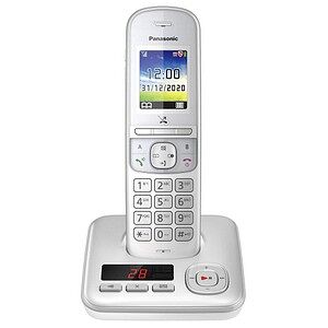 Panasonic KX-TGH720GG Schnurloses Telefon mit Anrufbeantworter silber silber