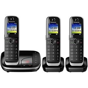 Panasonic KX-TGJ323GB Schnurloses Telefon-Set mit Anrufbeantworter schwarz schwarz