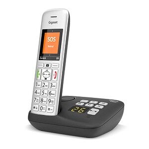 Gigaset E390A Schnurloses Telefon mit Anrufbeantworter silber-schwarz silber-schwarz