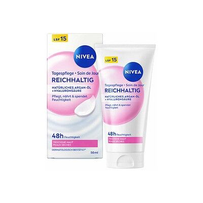 NIVEA 48h FEUCHTIGKEIT LSF 15 REICHHALTIGE Gesichtscreme 50,0 ml NIVEA 48h FEUCHTIGKEIT LSF 15 REICHHALTIGE Gesichtscreme 50,0 ml
