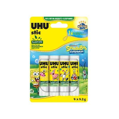 UHU stic ReNATURE SpongeBob Schwammkopf Klebestifte 8,2 g, 4 St. UHU stic ReNATURE SpongeBob Schwammkopf Klebestifte 8,2 g, 4 St.