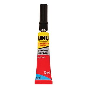 UHU blitzschnell SUPERGEL Sekundenkleber 10,0 g, 1 St. UHU blitzschnell SUPERGEL Sekundenkleber 10,0 g, 1 St.