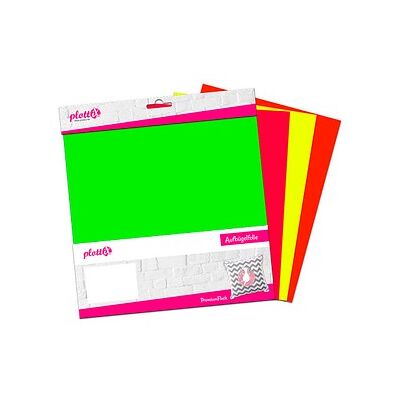plottiX PremiumFlock Neon Bügelfolie farbsortiert Flock-Folie 30,0 x 30,0 cm, 4 St. plottiX PremiumFlock Neon Bügelfolie farbsortiert Flock-Folie 30,0 x 30,0 cm, 4 St.