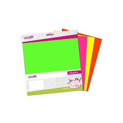 plottiX PremiumFlex Neon Bügelfolie farbsortiert Flex-Folie 30,0 x 30,0 cm, 4 St. plottiX PremiumFlex Neon Bügelfolie farbsortiert Flex-Folie 30,0 x 30,0 cm, 4 St.