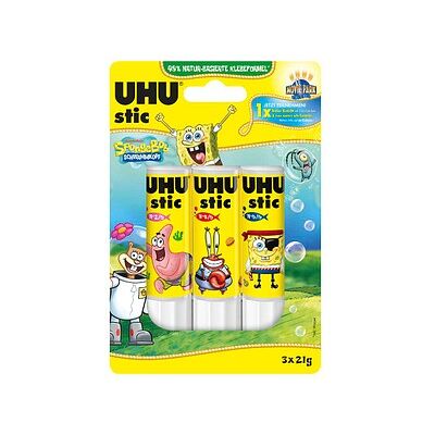 UHU stic SpongeBob Schwammkopf Klebestifte 21,0 g, 3 St. UHU stic SpongeBob Schwammkopf Klebestifte 21,0 g, 3 St.