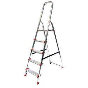 SZ METALL Aluminium Stehleiter 3,07m - 5 Stufen - Grau SZ METALL Aluminium Stehleiter 3,07m - 5 Stufen - Grau