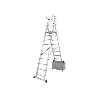 KRAUSE Verstellbare Teleskopleiter - 8-10 Sprossen - Aluminium, Hellblau - Anlegeleiter KRAUSE Verstellbare Teleskopleiter - 8-10 Sprossen - Aluminium, Hellblau - Anlegeleiter