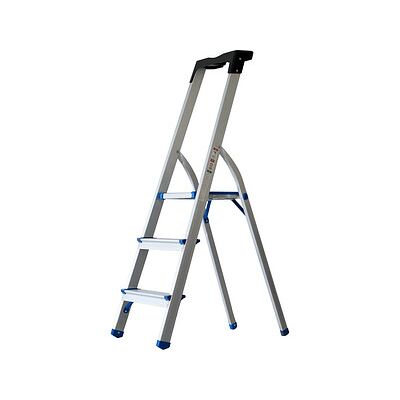 pavo Stehleiter einseitig silber 3 Stufen, H: 112,0 cm pavo Stehleiter einseitig silber 3 Stufen, H: 112,0 cm