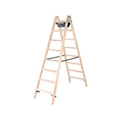 Günzburger Steigtechnik Holz Stufen-Stehleiter 2x8 Stufen Günzburger Steigtechnik Holz Stufen-Stehleiter 2x8 Stufen