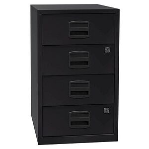 BISLEY Home Standcontainer schwarz 4 Auszüge Kunststoff-Muldengriff schwarz 41,3 x 40,0 x 67,2 cm BISLEY Home Standcontainer schwarz 4 Auszüge Kunststoff-Muldengriff schwarz 41,3 x 40,0 x 67,2 cm