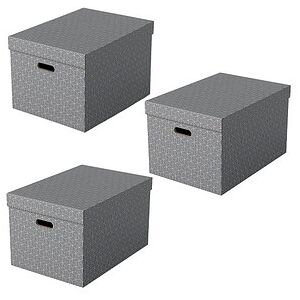 Esselte Home Aufbewahrungsboxen 50,0 l grau 35,5 x 51,0 x 30,5 cm, 3 St. Esselte Home Aufbewahrungsboxen 50,0 l grau 35,5 x 51,0 x 30,5 cm, 3 St.