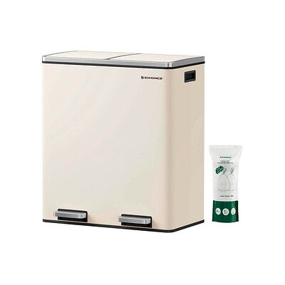 SONGMICS Mülltrenner 2x 30,0 l cremeweiß, 1 St. SONGMICS Mülltrenner 2x 30,0 l cremeweiß, 1 St.