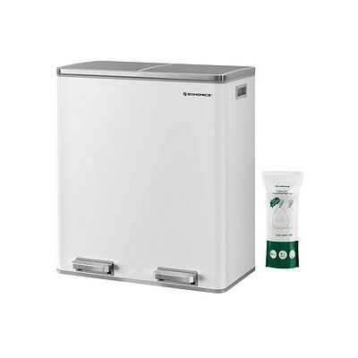 SONGMICS Mülltrenner 2x 30,0 l weiß, 1 St. SONGMICS Mülltrenner 2x 30,0 l weiß, 1 St.