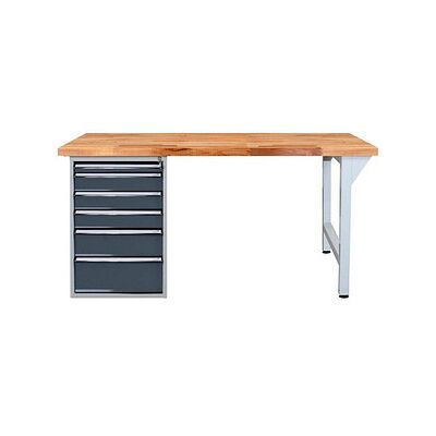 ADB Werkbank lichtgrau, anthrazitgrau 6 Schubladen 150x75x85 cm - Werkbank ADB Werkbank lichtgrau, anthrazitgrau 6 Schubladen 150x75x85 cm - Werkbank