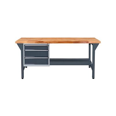 ADB Werkbank anthrazitgrau, lichtgrau 3 Schubladen 150,0 x 75,0 x 85,0 cm ADB Werkbank anthrazitgrau, lichtgrau 3 Schubladen 150,0 x 75,0 x 85,0 cm