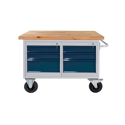 ADB Werkbank lichtgrau, anthrazitgrau 6 Schubladen 130,0 x 60,0 x 82,7 cm ADB Werkbank lichtgrau, anthrazitgrau 6 Schubladen 130,0 x 60,0 x 82,7 cm