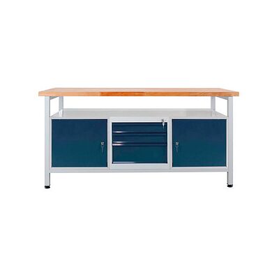 ADB Werkbank lichtgrau, anthrazitgrau 3 Schubladen 170,0 x 60,0 x 84,0 cm ADB Werkbank lichtgrau, anthrazitgrau 3 Schubladen 170,0 x 60,0 x 84,0 cm