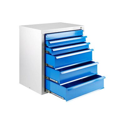 ADB MAMMUT Stahlschrank Lichtgrau, Blau 6 Schubladen - Aktenschrank ADB MAMMUT Stahlschrank Lichtgrau, Blau 6 Schubladen - Aktenschrank