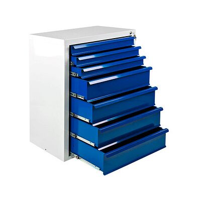 ADB MAMMUT Schubladenschrank lichtgrau, lichtblau 7 Schubladen 70,0 x 43,5 x 90,0 cm, 1 St. ADB MAMMUT Schubladenschrank lichtgrau, lichtblau 7 Schubladen 70,0 x 43,5 x 90,0 cm, 1 St.