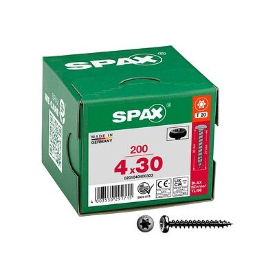 SPAX® Universalschrauben T20 Halbrundkopf BLAX 0201040400303 4 mm x 30 mm, 200 St. SPAX® Universalschrauben T20 Halbrundkopf BLAX 0201040400303 4 mm x 30 mm, 200 St.