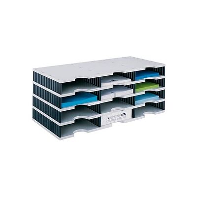 styro Sortierstation Styrodoc grau/schwarz mit 12 Fächern styro Sortierstation Styrodoc grau/schwarz mit 12 Fächern