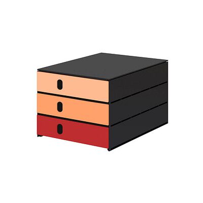 styro Schubladenbox styroval pro feelings, Poppy hellorange, dunkelorange, rot 14-8050.Po, DIN A4 mit 3 Schubladen, 1 St. styro Schubladenbox styroval pro feelings, Poppy hellorange, dunkelorange, rot 14-8050.Po, DIN A4 mit 3 Schubladen, 1 St.