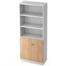 HAMMERBACHER Regalschrank Haziender, V6770/W/E/SG weiß, eiche 80,0 x 42,0 x 200,4 cm weiß, eiche