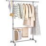 SONGMICS Rollgarderobe LLR401 grau Metall 101,0 - 166,0 x 113,0 - 180,0 cm grau/silber