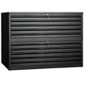 Gürkan Planschrank schwarz 10 Schubladen 113,0 x 83,0 x 105,0 cm schwarz