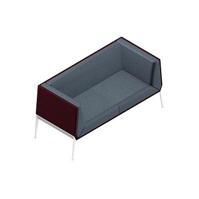 Quadrifoglio 2-Sitzer Sofa Accord Grau, Bordeaux Stoff - Sofa Quadrifoglio 2-Sitzer Sofa Accord Grau, Bordeaux Stoff - Sofa