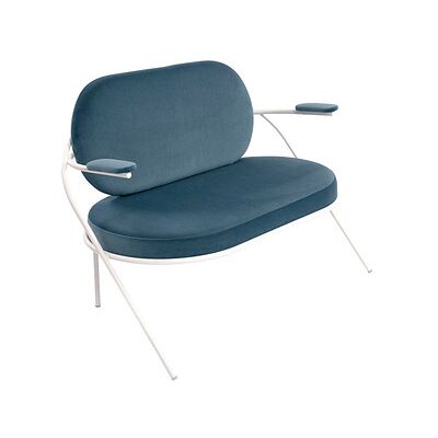 PAPERFLOW 2-Sitzer Sofa SATURNE Blau Weiß Stoff PAPERFLOW 2-Sitzer Sofa SATURNE Blau Weiß Stoff