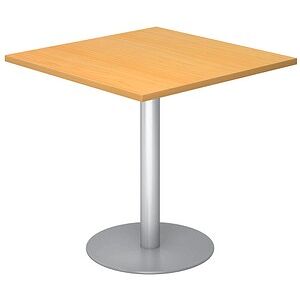 Kaiserkraft Besprechungstisch - 800x800mm, Weiß, Silberrahmen Kaiserkraft Besprechungstisch - 800x800mm, Weiß, Silberrahmen