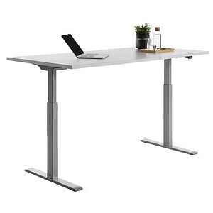 Topstar E-Table elektrisch höhenverstellbarer Schreibtisch lichtgrau rechteckig, T-Fuß-Gestell grau 160,0 x 80,0 cm Topstar E-Table elektrisch höhenverstellbarer Schreibtisch lichtgrau rechteckig, T-Fuß-Gestell grau 160,0 x 80,0 cm