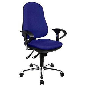 Topstar Bürostuhl Support ®Syncro Deluxe, 8559U G26 Stoff blau, Gestell chrom Topstar Bürostuhl Support ®Syncro Deluxe, 8559U G26 Stoff blau, Gestell chrom