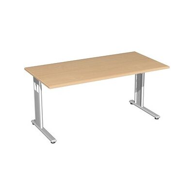 geramöbel Schreibtisch - Rechteckig, Stahl-C-Fuß, Melaminoberfläche - Schreibtisch geramöbel Schreibtisch - Rechteckig, Stahl-C-Fuß, Melaminoberfläche - Schreibtisch