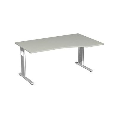 geramöbel Bürotisch - Lichtgrau L-Form mit C-Fuß geramöbel Bürotisch - Lichtgrau L-Form mit C-Fuß