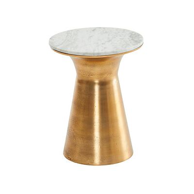 Wohnling Weißer Marmor Beistelltisch - Rund Modern Couchtisch Wohnling Weißer Marmor Beistelltisch - Rund Modern Couchtisch