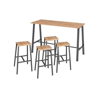 HAMMERBACHER Stehtisch-Set - Industriell Grau 175cm HAMMERBACHER Stehtisch-Set - Industriell Grau 175cm