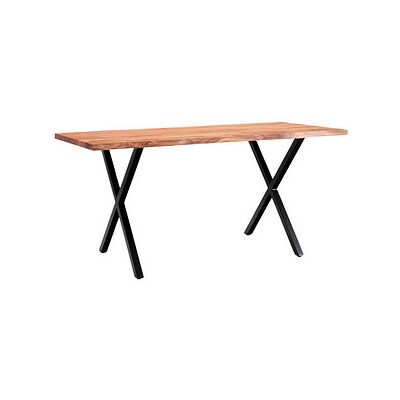 WOHNLING Esstisch akazie rechteckig, X-Fuß-Gestell schwarz, 180,0 x 90,0 x 76,0 cm WOHNLING Esstisch akazie rechteckig, X-Fuß-Gestell schwarz, 180,0 x 90,0 x 76,0 cm
