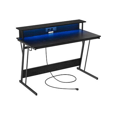 VASAGLE Gaming Schreibtisch - 120x60 cm, Schwarz, LED-Beleuchtung VASAGLE Gaming Schreibtisch - 120x60 cm, Schwarz, LED-Beleuchtung