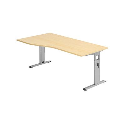 HAMMERBACHER Brandeo höhenverstellbarer Buchen-Trapezschreibtisch - Schreibtisch HAMMERBACHER Brandeo höhenverstellbarer Buchen-Trapezschreibtisch - Schreibtisch