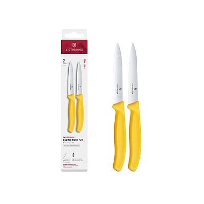 VICTORINOX Küchenmesser Swiss Classic silber, gelb, Klinge: 10,0 cm, 2 St. VICTORINOX Küchenmesser Swiss Classic silber, gelb, Klinge: 10,0 cm, 2 St.