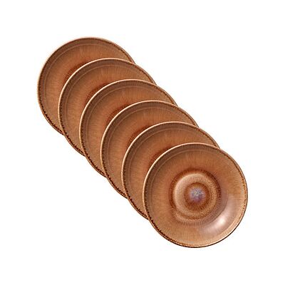 HEART & SOUL Austern Suppenteller - Modernes Braun Spiraldesign - 23 cm HEART & SOUL Austern Suppenteller - Modernes Braun Spiraldesign - 23 cm