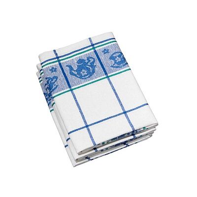 Hygostar Landhaus Küchentuch - Baumwolle - Weiß-Blau - 70x50cm Hygostar Landhaus Küchentuch - Baumwolle - Weiß-Blau - 70x50cm