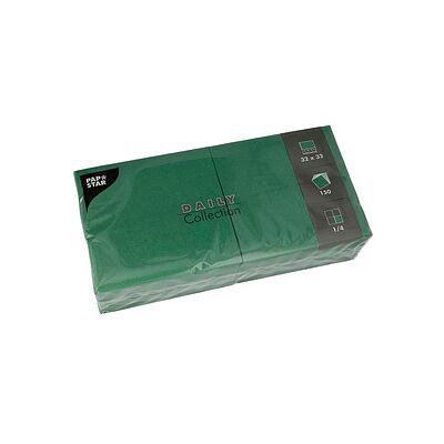 Papstar Servietten - 320 x 320 mm - 3 Lagen - Dunkelgrün - Packung 2 Papstar Servietten - 320 x 320 mm - 3 Lagen - Dunkelgrün - Packung 2