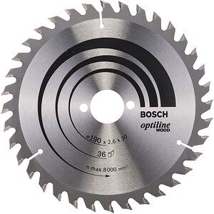 BOSCH Optiline Wood Kreissägeblatt 190,0 mm, 36 Zähne, 1 St. BOSCH Optiline Wood Kreissägeblatt 190,0 mm, 36 Zähne, 1 St.