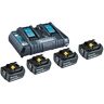 makita Werkzeugakkus mit Schnellladegerät Power Source Kit Lithium-Ionen 4x 5,0 Ah